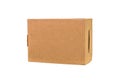 Brown tray or brown paper package or cardboard box isolated on w