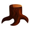 Brown tree stump icon, cartoon style Royalty Free Stock Photo