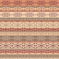 Brown tribal seamless pattern with ethnic ornaments