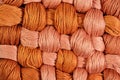 Brown twisted skeins of floss as background texture