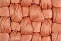 Brown twisted skeins of floss as background texture