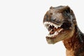 Brown tyrannosaurus rex t-rex, coelurosaurian theropod dinosaur didactic figure with open mouth
