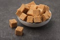 Brown unrefined cane sugar cubes Royalty Free Stock Photo