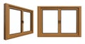 Brown upvc window profile frame isolated