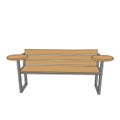 Brown Vector outline illustration of a wooden bench isolated on a white background Royalty Free Stock Photo