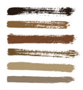 Brown vector strokes of paint on white background