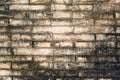 Vintage brickwall  and moss or lichen covered Royalty Free Stock Photo