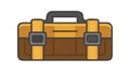 Brown Vintage Briefcase Tool Box, Classic Utility Bag, vector design Generative AI Royalty Free Stock Photo