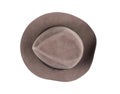 brown vintage classic fedora hat isolated on white Royalty Free Stock Photo