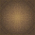 Brown vintage floral background wallpaper mandala trendy fashion design Royalty Free Stock Photo