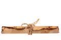 Brown vintage paper roll isolated Royalty Free Stock Photo
