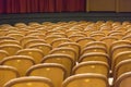 Brown vintage seats armchairs in theater. Theater or conference room interior. Royalty Free Stock Photo