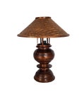 Brown vintage table lamp isolated on white background. clipping path. Royalty Free Stock Photo