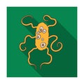 Brown virus icon in flat style on white background. Viruses and bacteries symbol stock vector illustration.