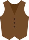 brown waistcoat icon on white background. cowboy waistcoat sign. western cowboy waistcoat symbol. flat style