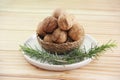 Brown walnut in a hard shell Royalty Free Stock Photo