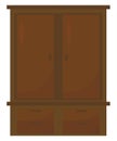 Brown wardrobe, illustration, vector
