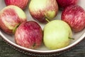 Brown ware with apples on a wooden background Royalty Free Stock Photo