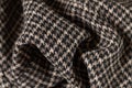 Brown warm wool fabric swatch houndstooth Royalty Free Stock Photo