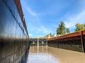 Brown water in a lock on the Erie Canal