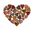 Brown Watercolor Hearts Isolated on White Background. Black Lives Matter, Sign of Peace and Friendship
