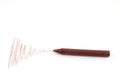A brown wax crayon