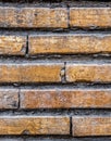 Brown weathered brick wall seamless pattern background with horizontal lines. Royalty Free Stock Photo
