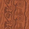 Brown red wooden surface with fibre and grain. Natural wood texture, seamless background. Vector illustration Royalty Free Stock Photo