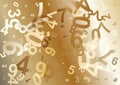 Brown and White Abstract Scattered Numbers Background