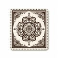 Vintage Mandala Stamp With Feminine Sticker Art Design