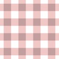Brown and white checkered pattern, gingham plaid vector repeat Royalty Free Stock Photo