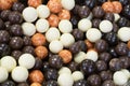 Brown and white chocolate balls. Royalty Free Stock Photo