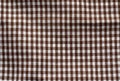 Brown and white color checked fabric texture