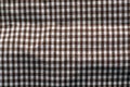 Brown and white color checked fabric texture