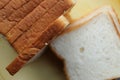 Brown white color raw bread pieces cropped and partial display Royalty Free Stock Photo