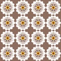 Brown and white daisy floral pattern with lots of small flowers on dark background, perfect for minimalist Royalty Free Stock Photo