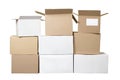 Brown and white different cardboard boxes Royalty Free Stock Photo