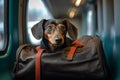 Dog Peeking from Travel Bag