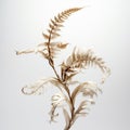 Brown And White Dried Fern Plant: Paper Sculpture Inspired By Kanye West And Art Nouveau