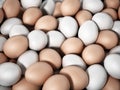 Brown and white fresh farm eggs. 3D illustration Royalty Free Stock Photo