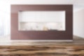 Brown and white original kitchen interior blur