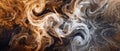 Brown and White Swirls Abstract Painting