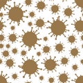 Brown on White Virus Pattern Seamless Repeat Background Royalty Free Stock Photo