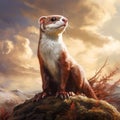 Brown and White Weasel Royalty Free Stock Photo