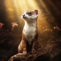 Brown and White Weasel Royalty Free Stock Photo