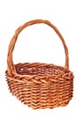 Brown wicker basket isolated