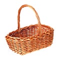 Brown wicker basket isolated Royalty Free Stock Photo