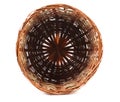 Brown wicker basket top view Royalty Free Stock Photo