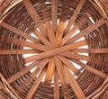 Brown wicker basket top view Royalty Free Stock Photo