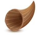 Brown wicker empty cornucopia basket Royalty Free Stock Photo